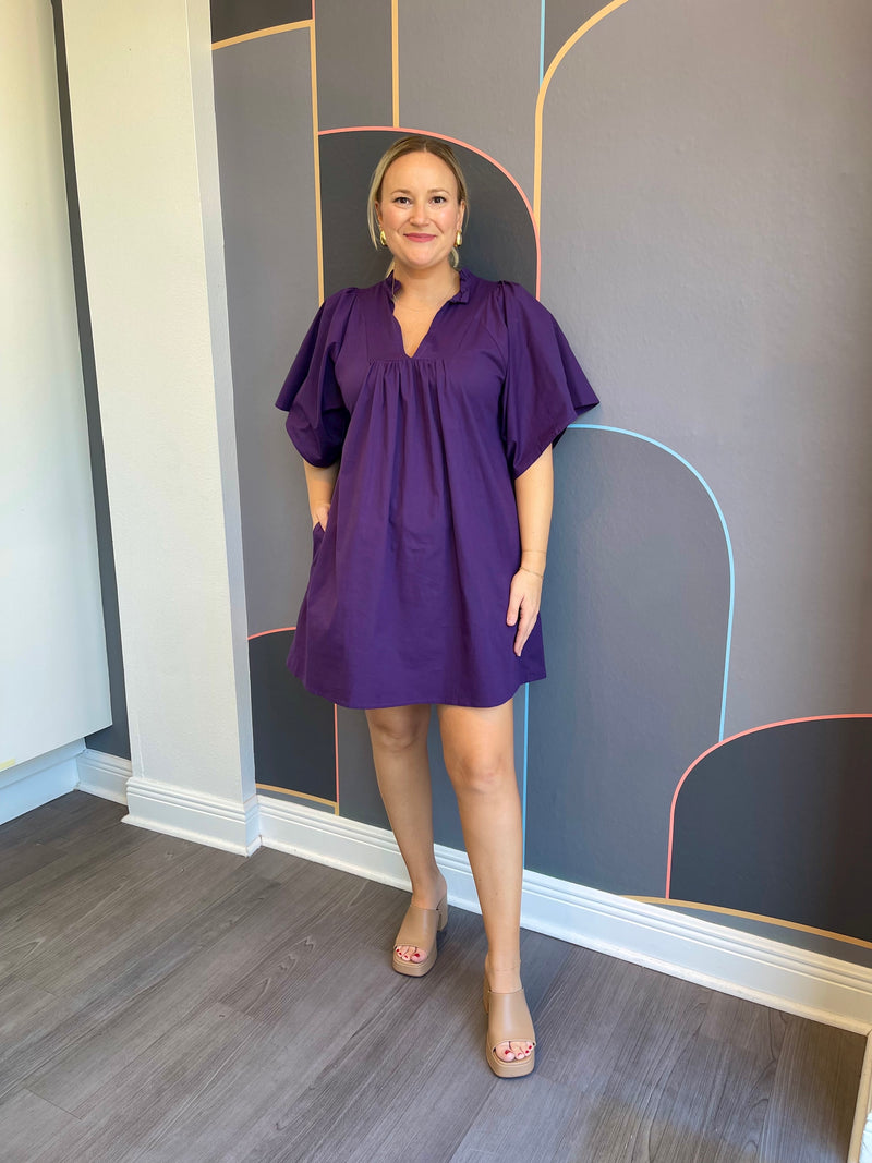 Nicola Babydoll Dress - Purple