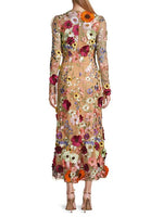 Shannon Floral Applique Midi-Dress
