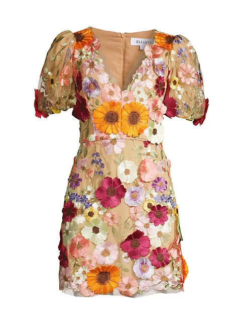 Rosalind Floral Applique Minidress