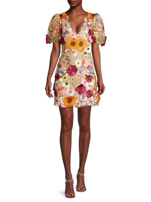Rosalind Floral Applique Minidress