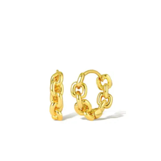 Gold Link Huggie Earring