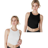 Curved Hem Crew Neck Crop Top