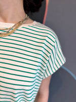 Trina Muscle Tee - Green Stripe