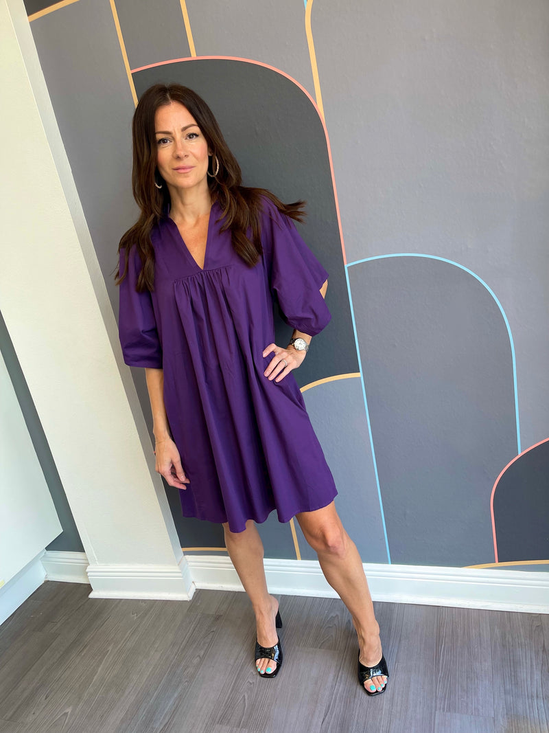 Nicola Babydoll Dress - Purple