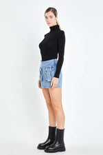 Pocket Denim Mini Skirt