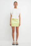 Solid Satin Mini Skirt