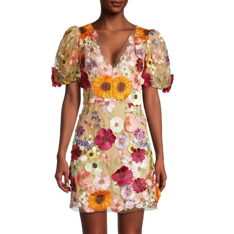 Rosalind Floral Applique Minidress