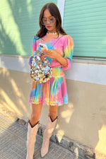 Rainbow Ombre Nieve Mini Dress