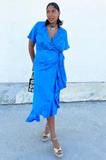 Jacquard Wrap Midi Dress