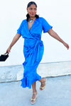 Jacquard Wrap Midi Dress