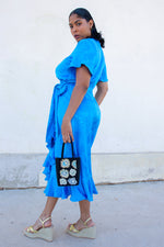 Jacquard Wrap Midi Dress