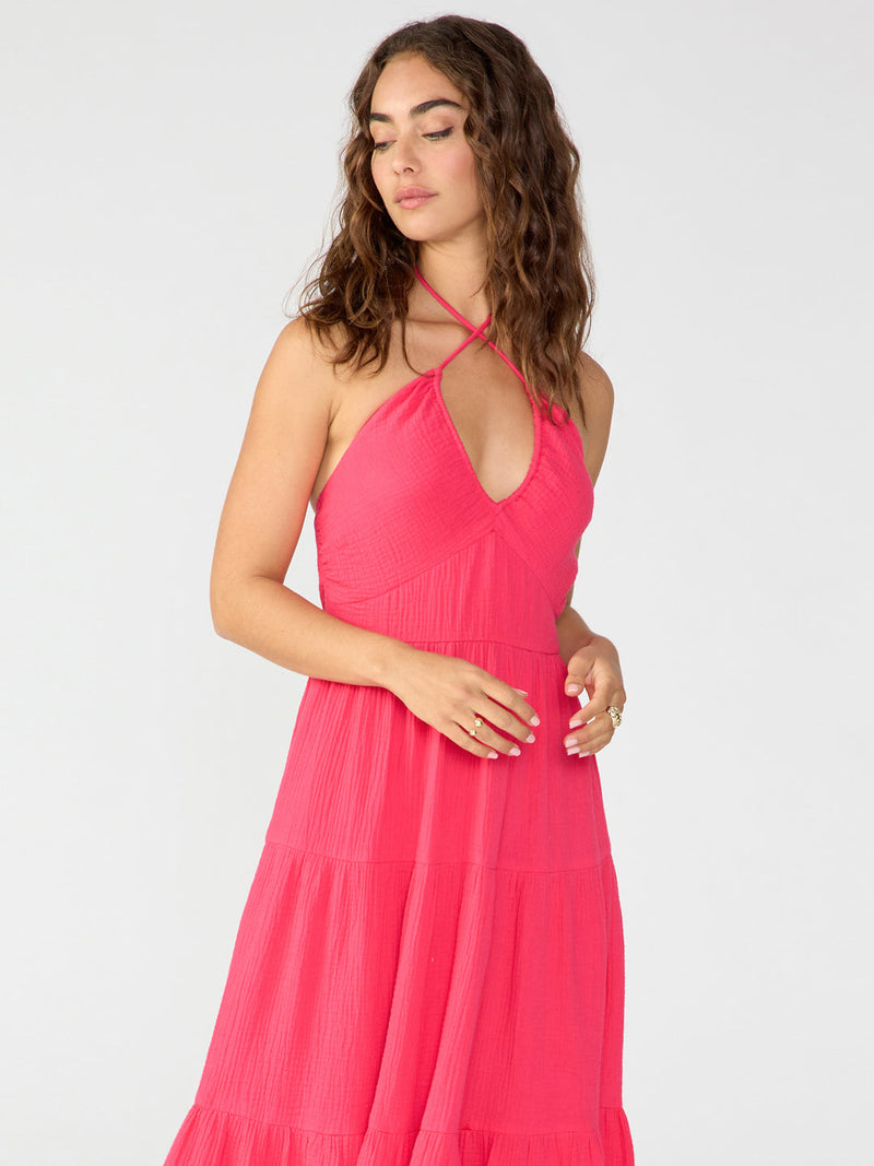 Tiered Halter Neck Dress