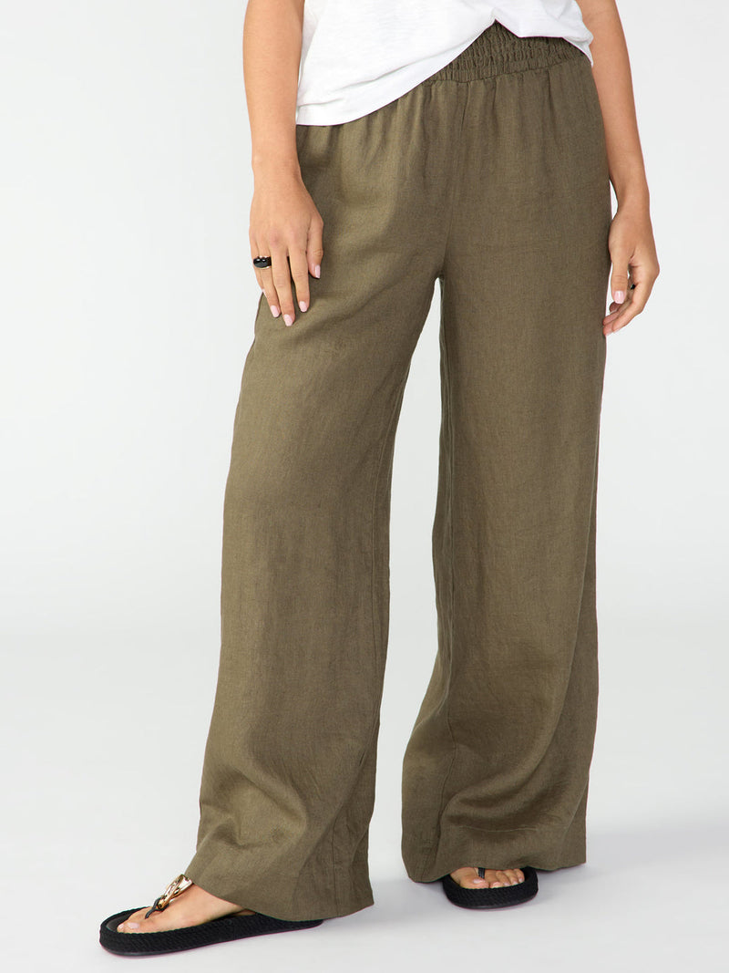 Smocked Wide Leg Pant