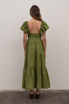 Tie Front Ruffle Midi Dress