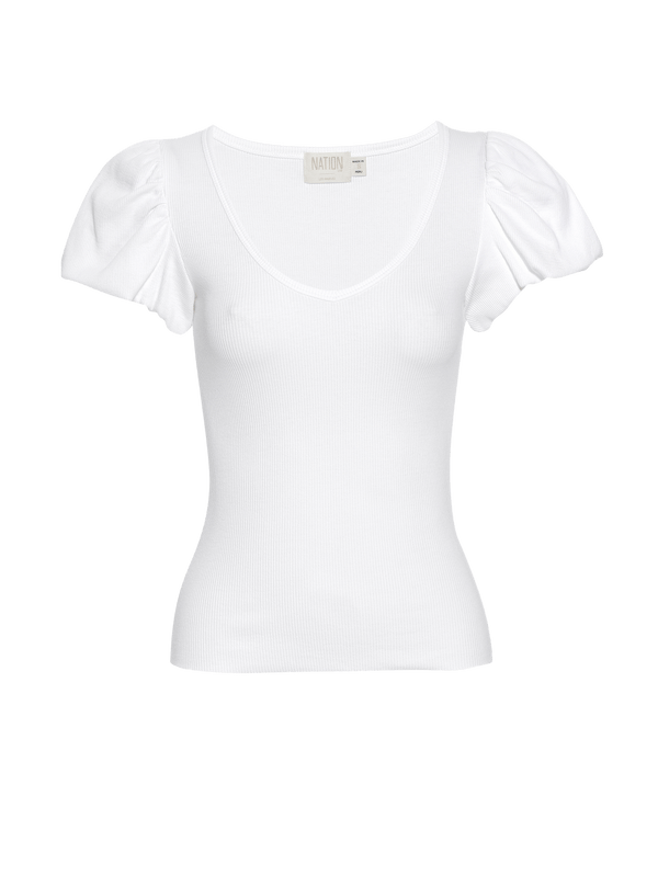 Nico Puff Sleeve V-neck Tee