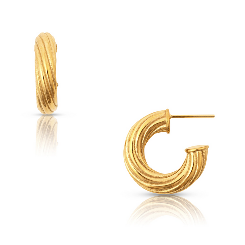 Cruz Twisted Mini Hoop Earring
