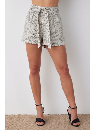 Belted Button Front Short