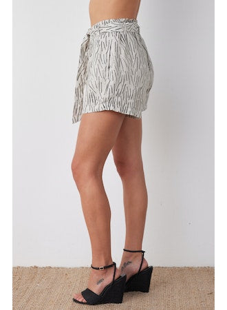 Belted Button Front Short