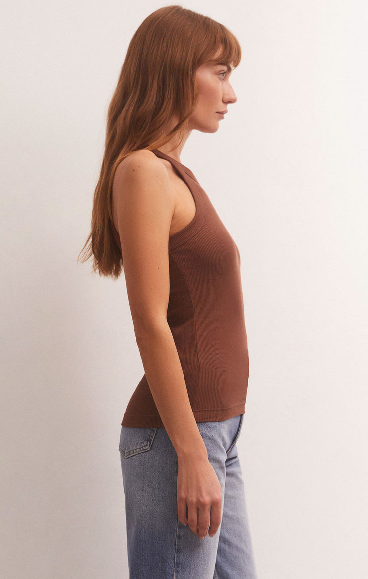 Lily Rib Tank - Dark Rosewood