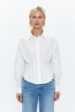 Julie Pleated Button Down