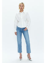 Julie Pleated Button Down