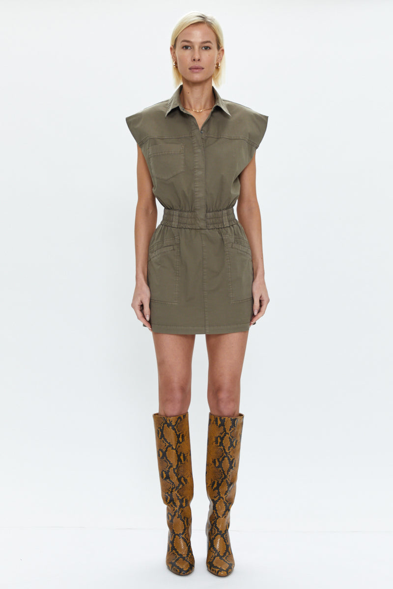 Rosie Mini Dress - Dark Olive