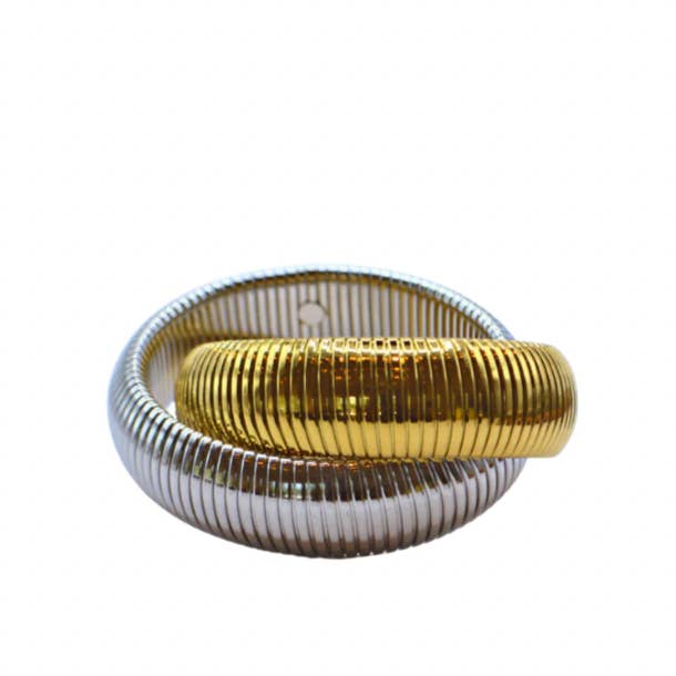 Two Tone Metal Cobra Bracelet