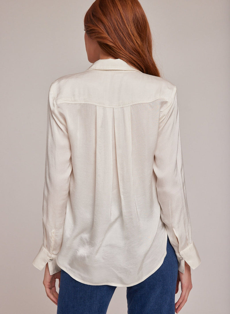 Pleated Button Down Shirt
