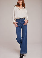 Pleated Button Down Shirt