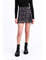 Printed Slit Mini Skirt