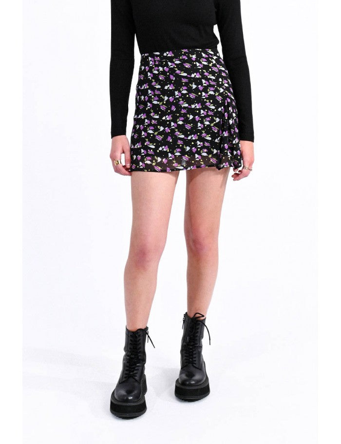 Printed Slit Mini Skirt