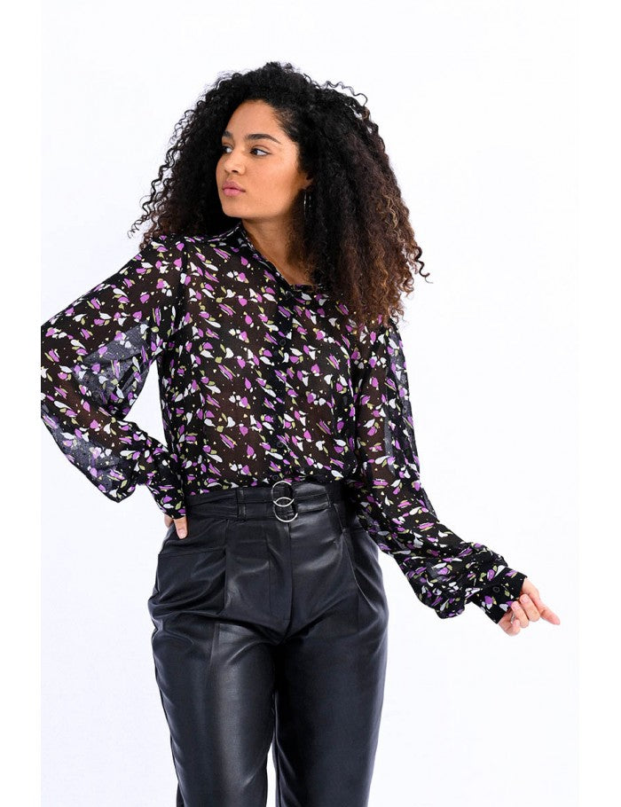Floral Veil Blouse