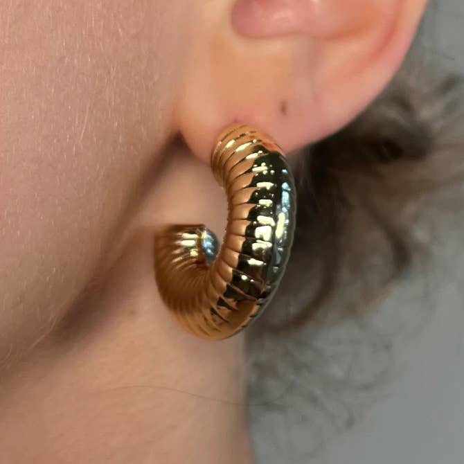 Ripple Hoop Earring