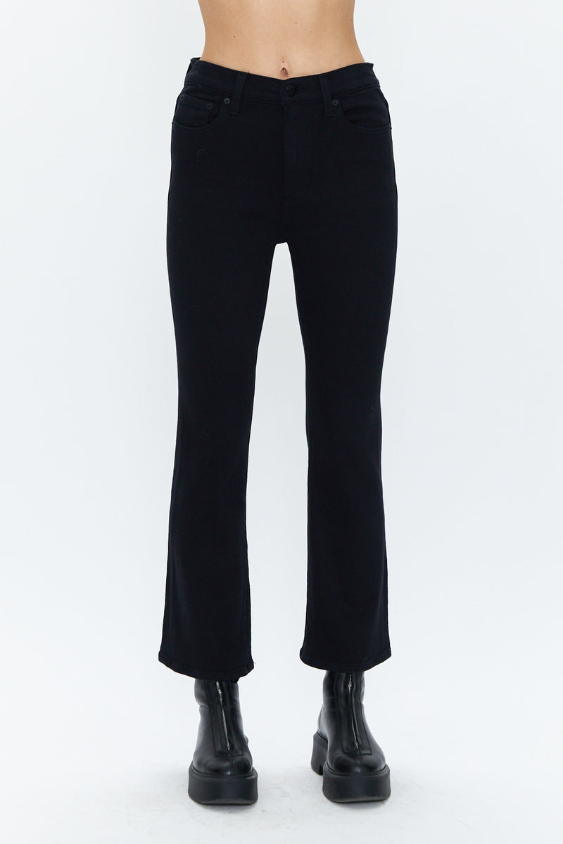Lennon High Rise Crop Boot - Dark Vinyl