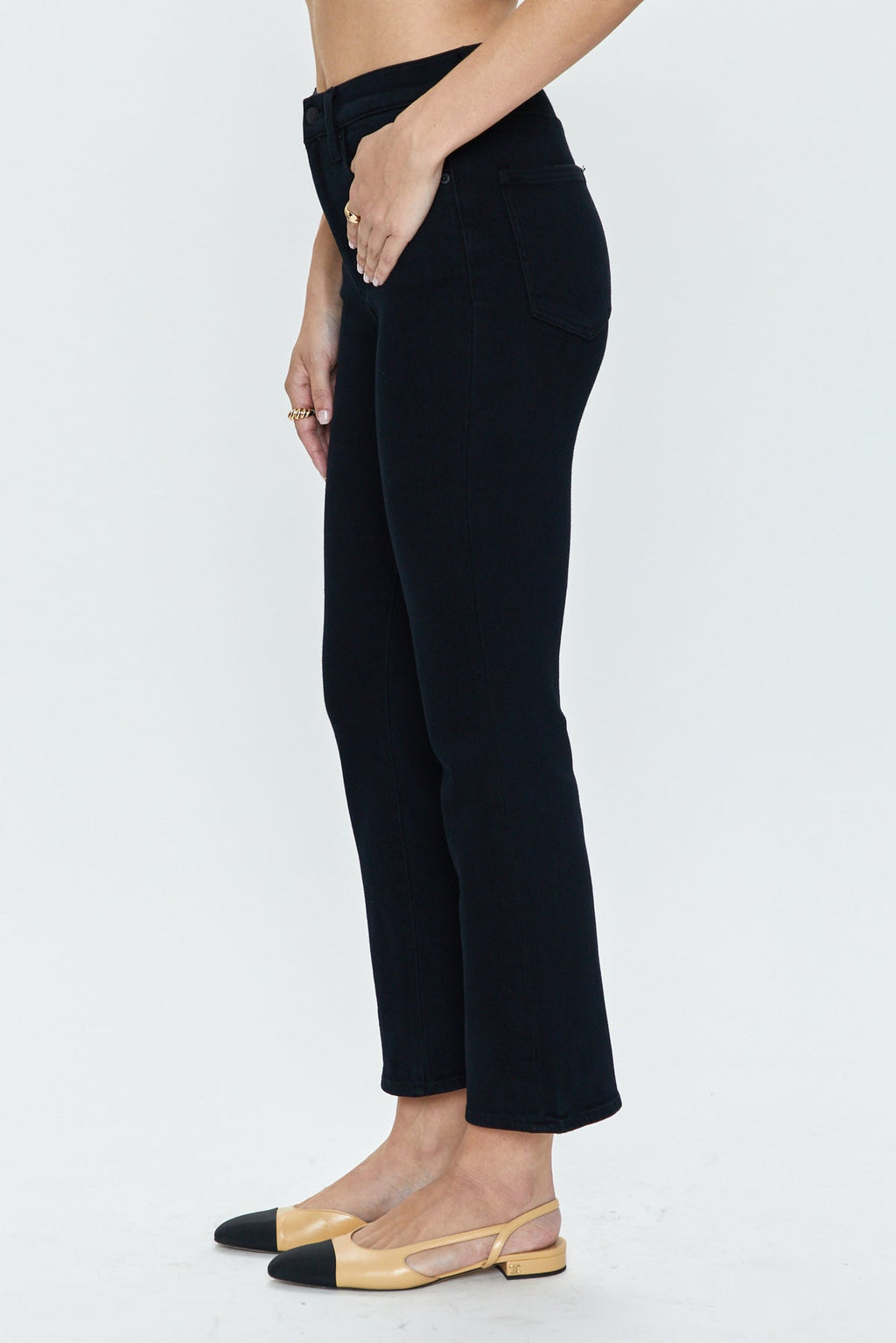 Lennon High Rise Crop Boot - Dark Vinyl