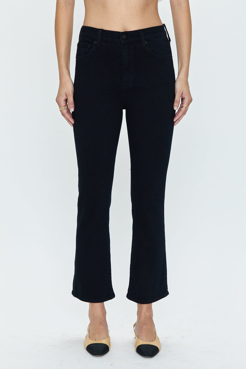 Lennon High Rise Crop Boot - Dark Vinyl