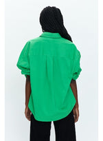 Sloane Oversizxed Button Down Shirt - Green Apple