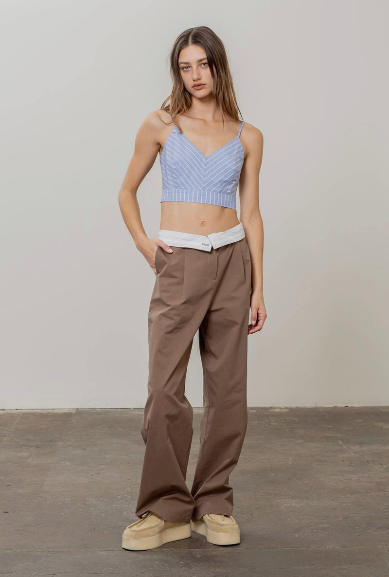 Stripe Crop Shirt Set