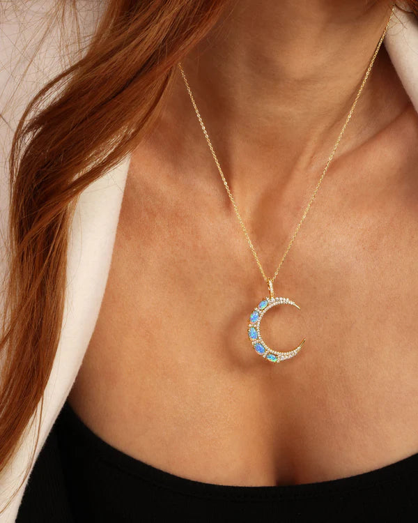 She's An Icon Blue Moon Necklace