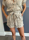 Belted Button Front Short