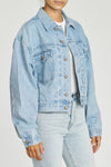 Shelby Oversized Pleated Trucker Jacket - Secret Garden