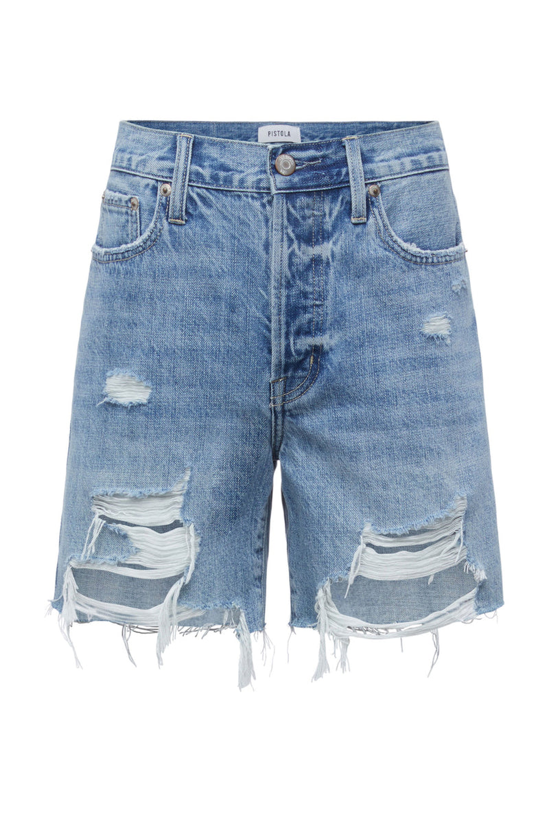 Devin High Rise Mom Cut Off Short - Lucca Distressed