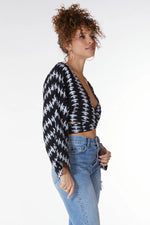 Kimono Sleeve Tie Front Top