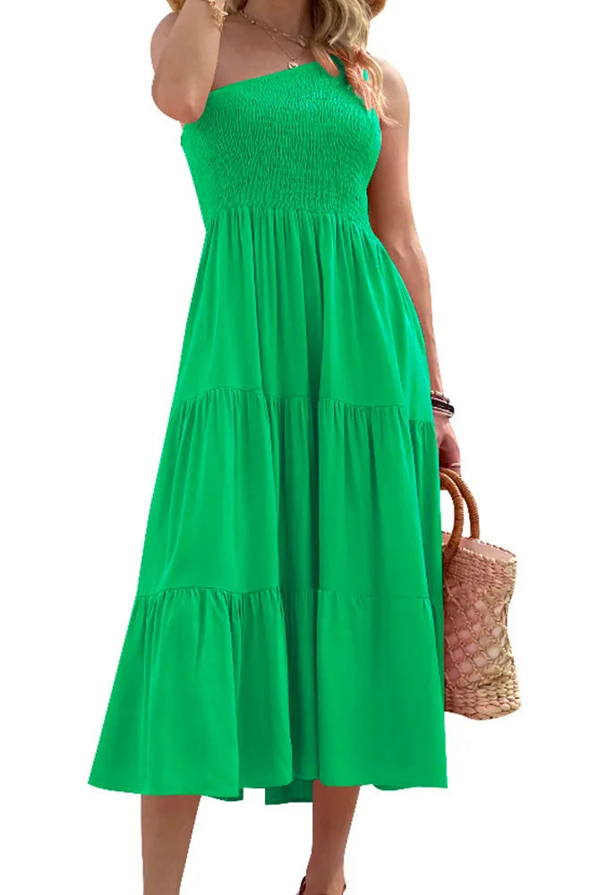 Boho One Shoulder Maxi Dress