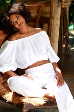 Smocked Waist Wide Leg Pant