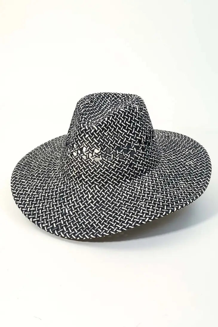 Black and White Woven Hat