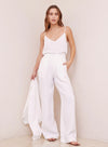 Pleated Wide Leg Linen Trouser