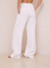 Pleated Wide Leg Linen Trouser