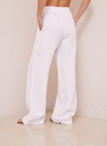 Pleated Wide Leg Linen Trouser