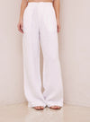 Pleated Wide Leg Linen Trouser